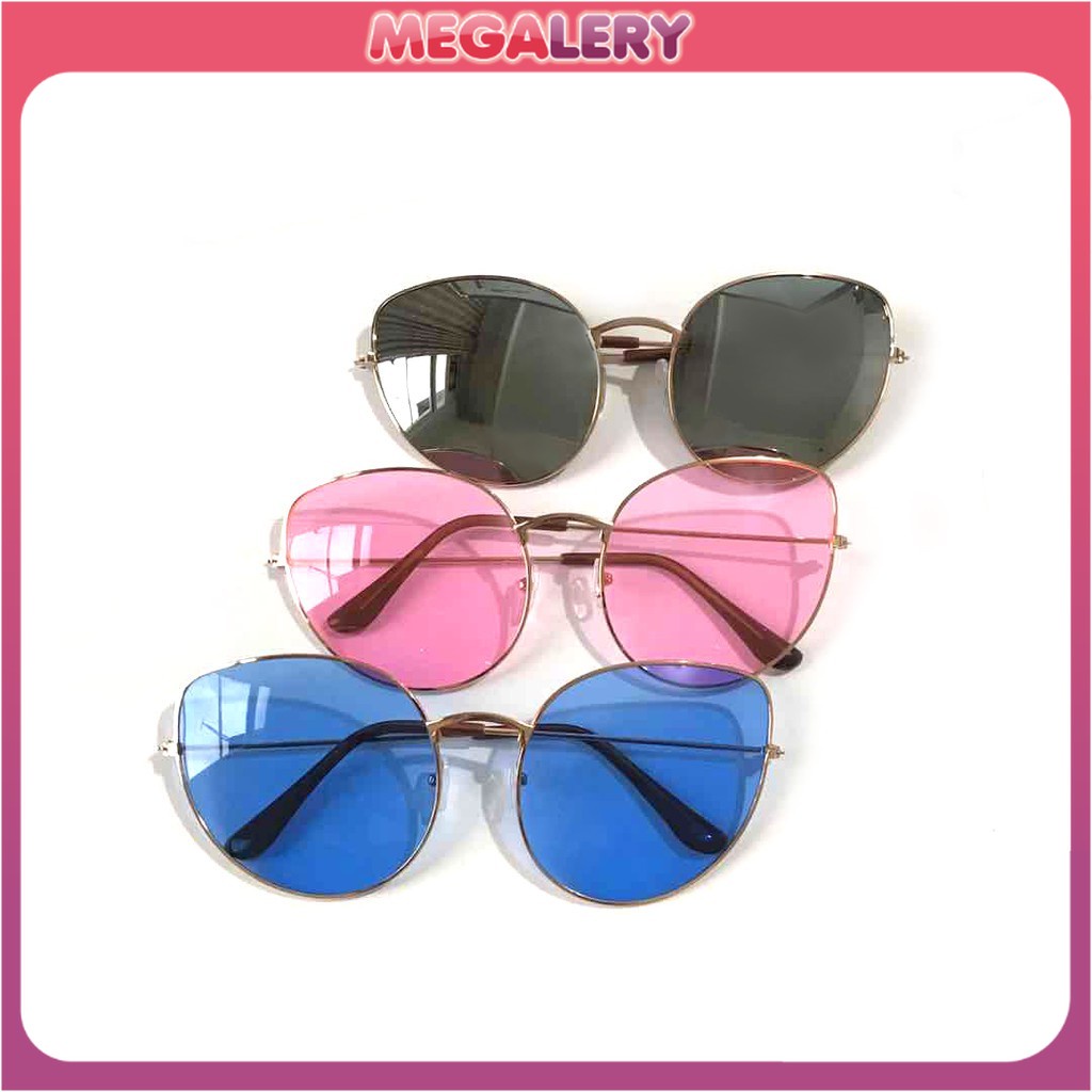 Kacamata Hitam Gaya Mata Kucing Metal Cat Eye Women Sunglass