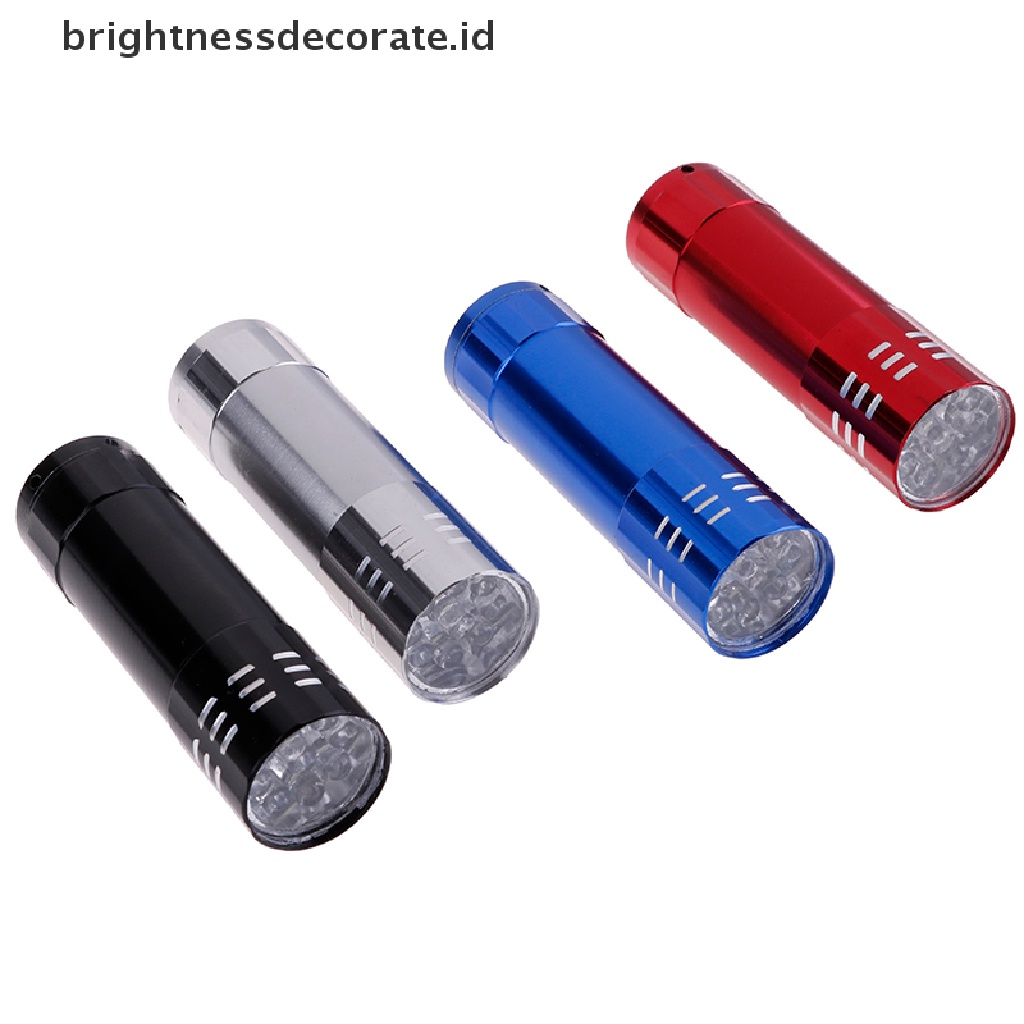 [birth] Mini aluminum uv ultra violet 9 led flashlight torch light lamp [ID]