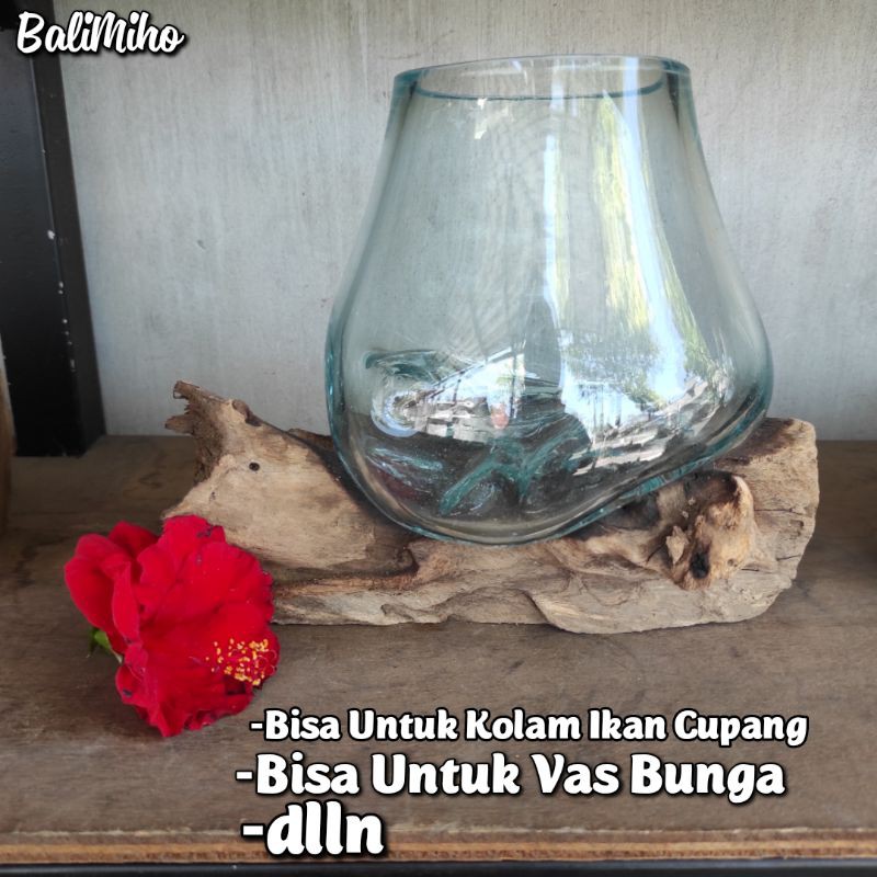 GLASS ON WOOD/AKUARIUM CUPANG KAYU/AQUARIUM KACA DAN KAYU/VAS BUNGA KACA DAN KAYU/AKUARIUM KAYU