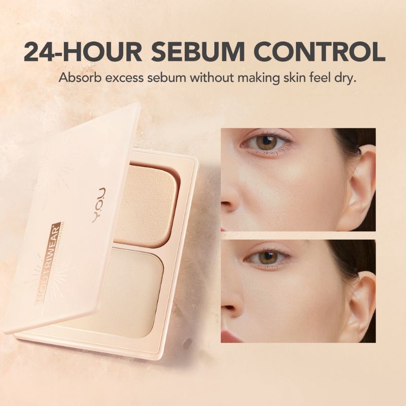(GOSEND/COD) YOU NOUTRIWEAR SILKY PRESSED FOUNDATION POWDER BEDAK FULL COVERAGE OIL CONTROL WATERPROOF