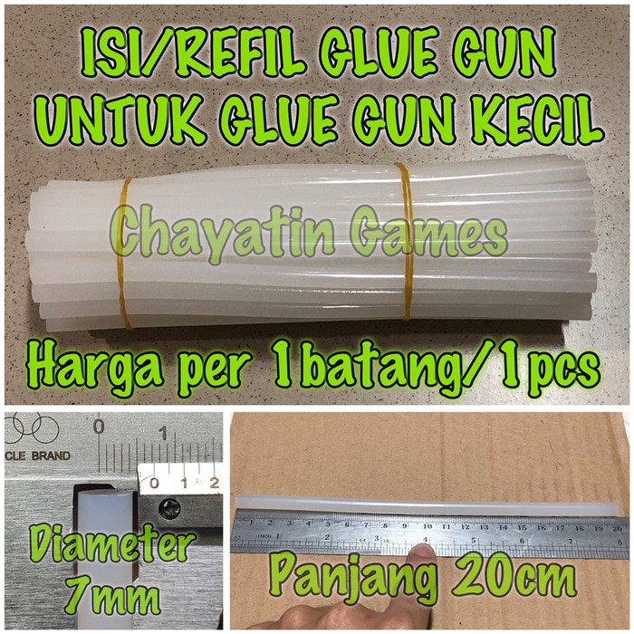 ISI LEM GLUE GUN KECIL / REFIL GLUE GUN SMALL SIZE (Diameter LEM 7mm) Harga Per 5 Batang LEM