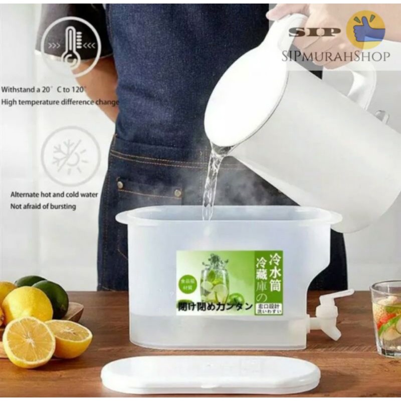 Milk Tea Bucket Dispenser Galon Bawah Atas / Dispenser Kulkas Tempat Air Minum Dingin Panas Super Big Size Terbaru Keran 4L