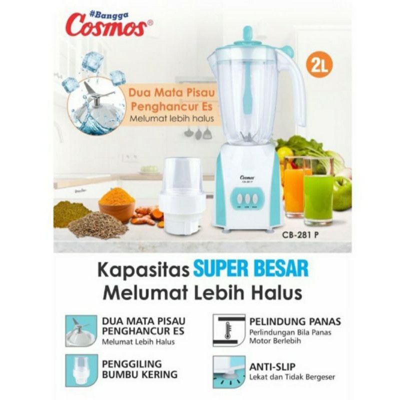 Blender Plastik Cosmos CB 281 P Blender 2 in 1 Blender Plastik Cosmos 281 P Pelumat Jus Buah Juice CB281P