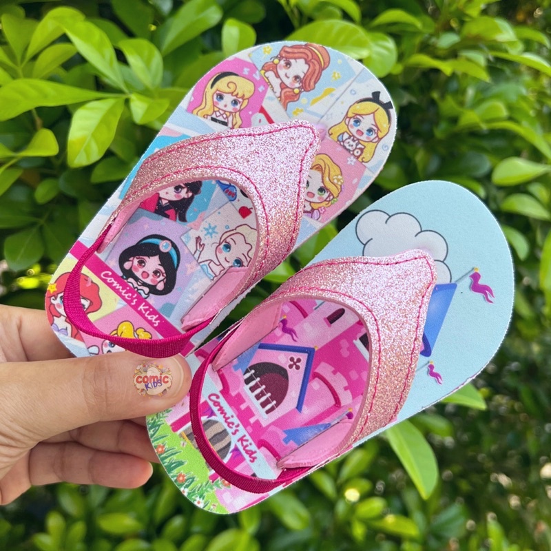 COMICKIDS  Sendal Anak Perempuan Sandal Jepit Anak Bayi Perempuan Sepatu Sandal Selop Anak Perempuan Warna Pink Glitter Merah Muda Putih Kids Slippers Animal Cute Girls Flip Flop Girls Baby Girly Pretty PRINCESS