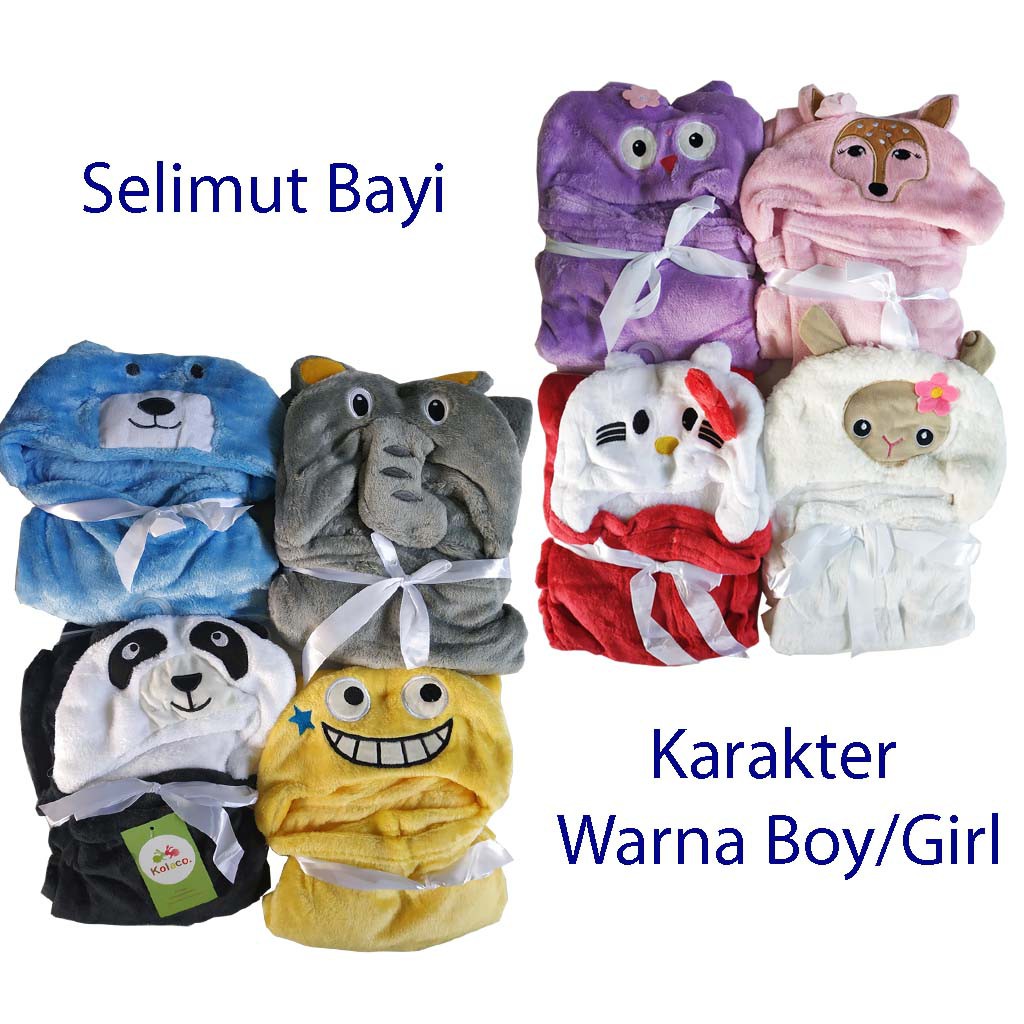 Selimut Topi Bayi Just To You Selimut Hoodie Bayi Import Baby Blanket Karakter Lucu