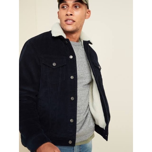 Jaket Sherpa Corduroy Oldnavy Sherpa-Lined Corduroy Trucker