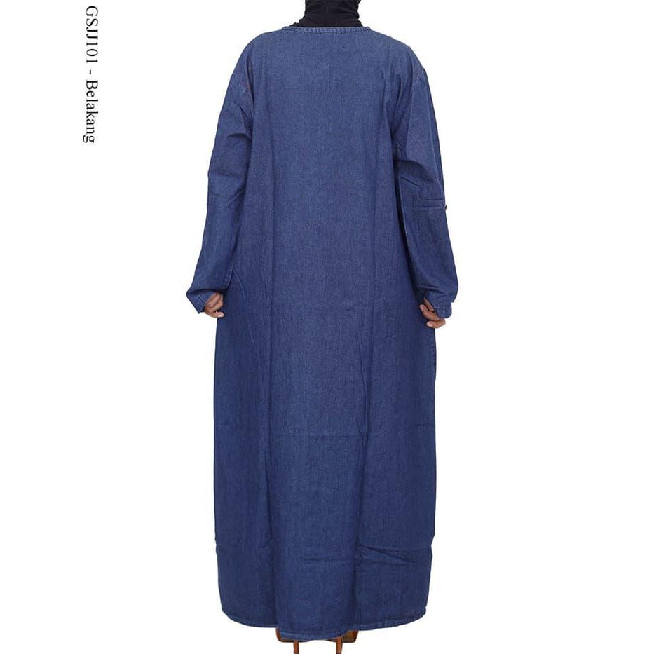 [gamis-wanita] gamis jumbo bahan jeans bordir101