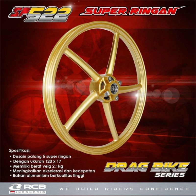 VELG RACING RCB MIO RING 17 SP522 Velg DRAG ORIGINAL RACINGBOY MALAYSIA