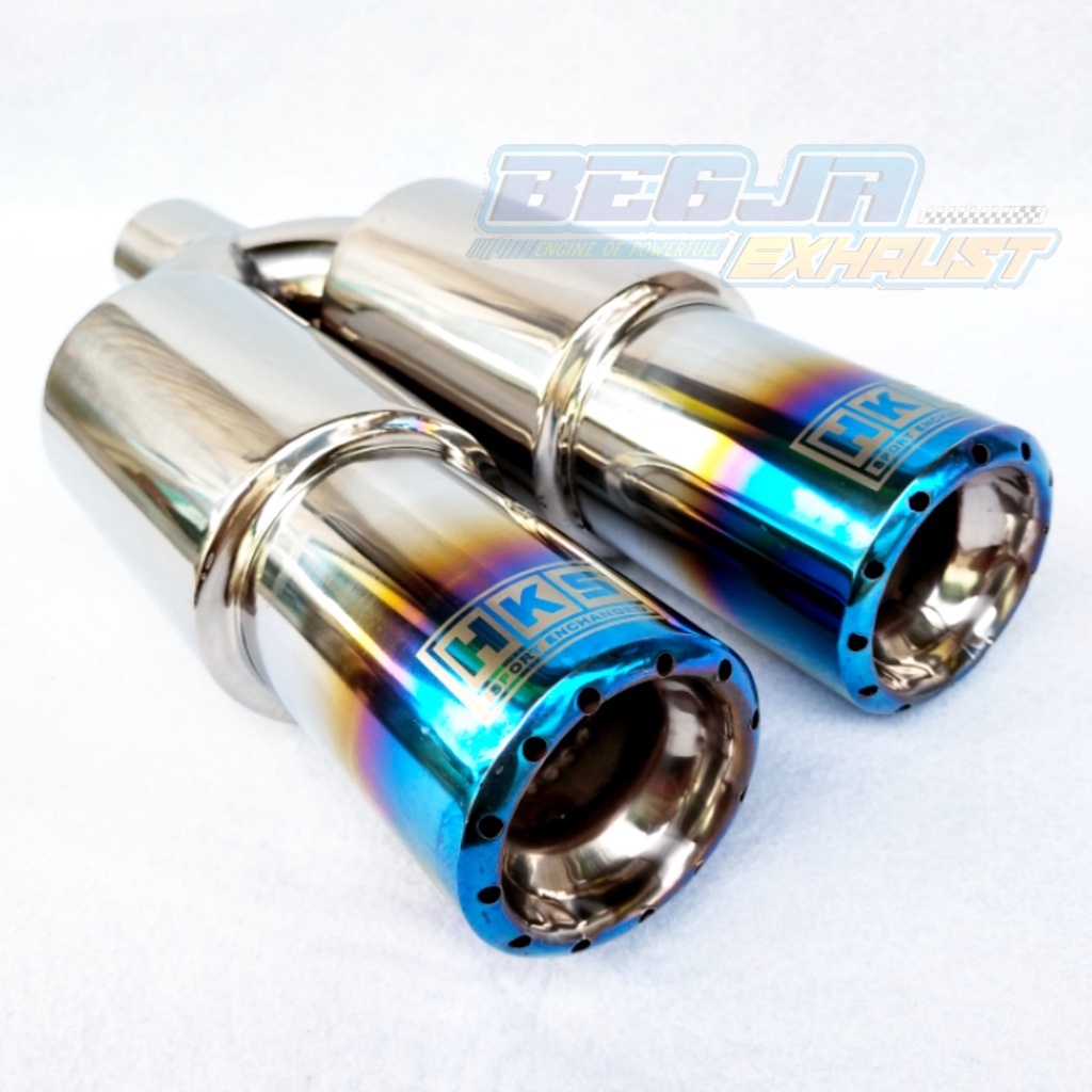 KNALPOT MOBIL RACING HKS GRONEL MINI BLUE FIRE UNIVERSAL MOBIL