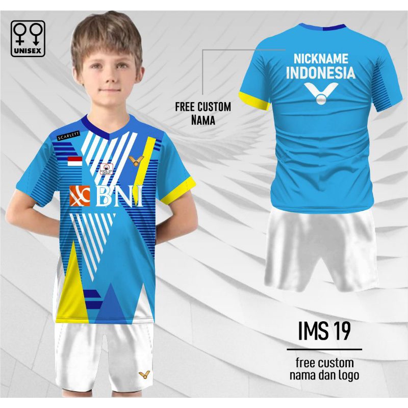 baju badminton Indonesia master setelan jersey bulutangkis anak kaos Indonesia master open