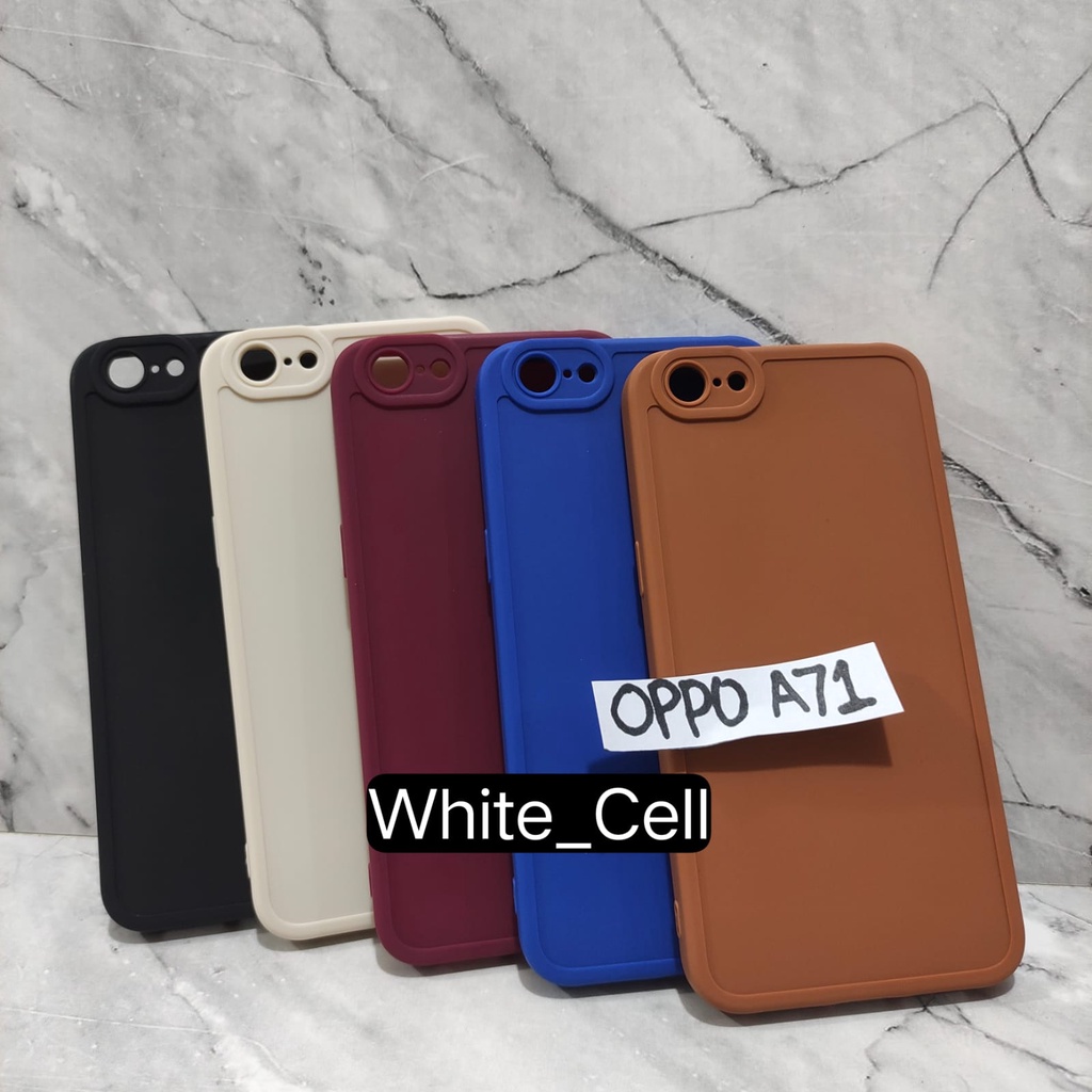 SoftCase ProCamera Silicon Matte Case Full Cover Oppo A53 2020 A52 A92 A54 4G A71 A74 4G A72  White_Cell