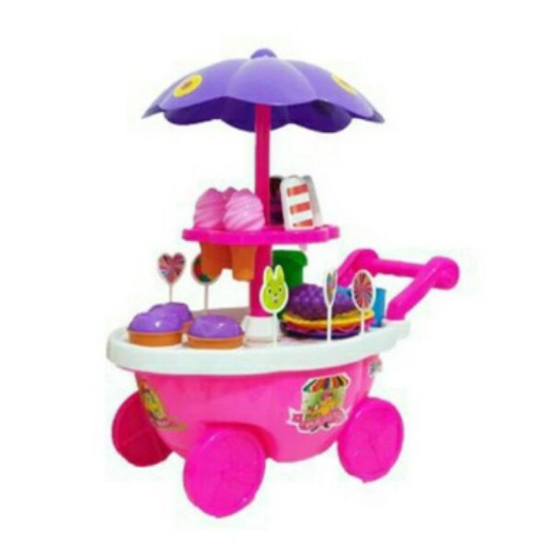 FI 540 - Mainan Ice Cream Stroller Besar FI540 Gerobak Jualan Es Krim dan Permen