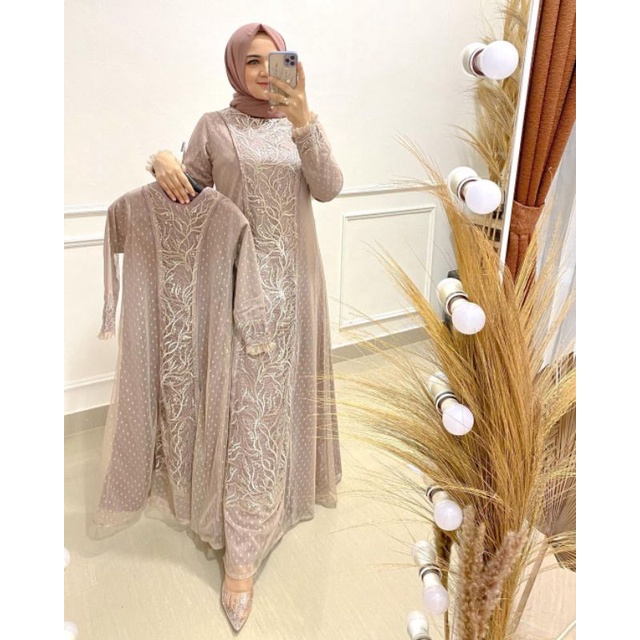 JEHAN DRESS FULL TILE DOTTY BAJU PESTA KONDAGAN MUSLIM READY SIZE M,L,XL,XXL,SUPER JUMBO BAJU COUPLE