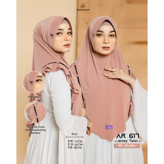 Hijab terbaru ArRafi AR 617 jilbab kerudung krudung bergo instan wanita muslimah dewasa hijab daily 