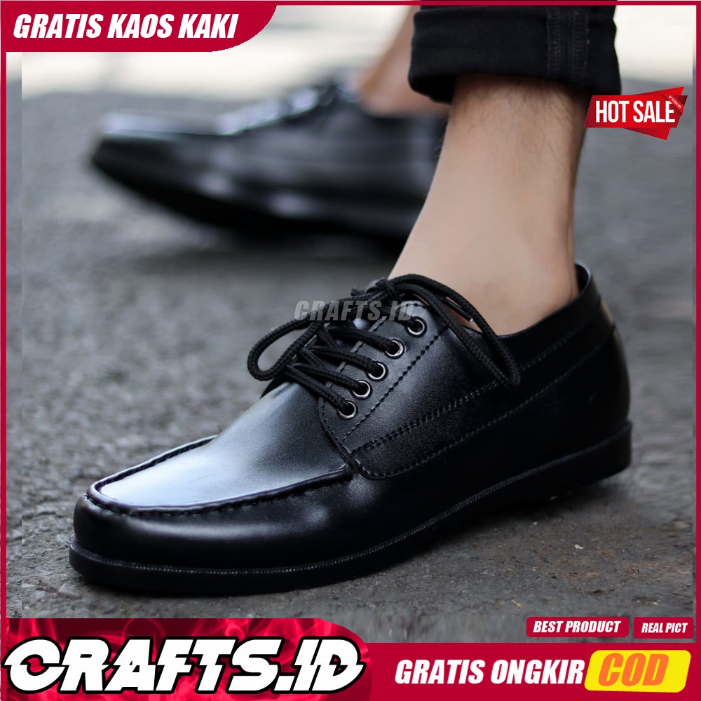 CRAFTS X GEO Sepatu Formal Kasual Pria Kerja Kuliah Trendy Pria Kulit Syntetic Asli Murah Terlaris ori