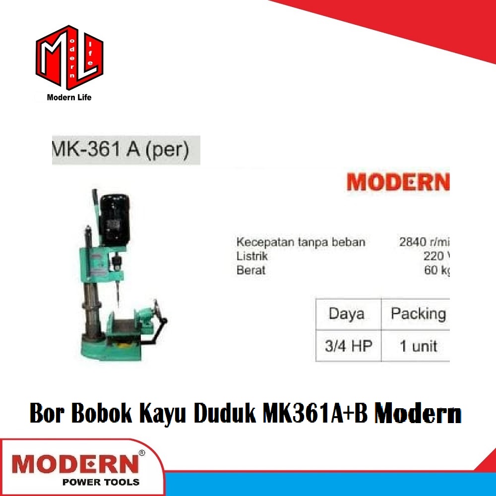 Mesin Bobok Kayu Mortiser MK-361A / Mortising Chisel MK361A