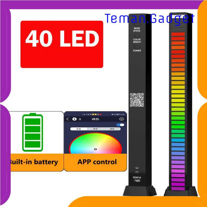 TG-DHA FUNY Lampu LED RGB Sound Rhythm Light Built-in Battery 40 LED - D09