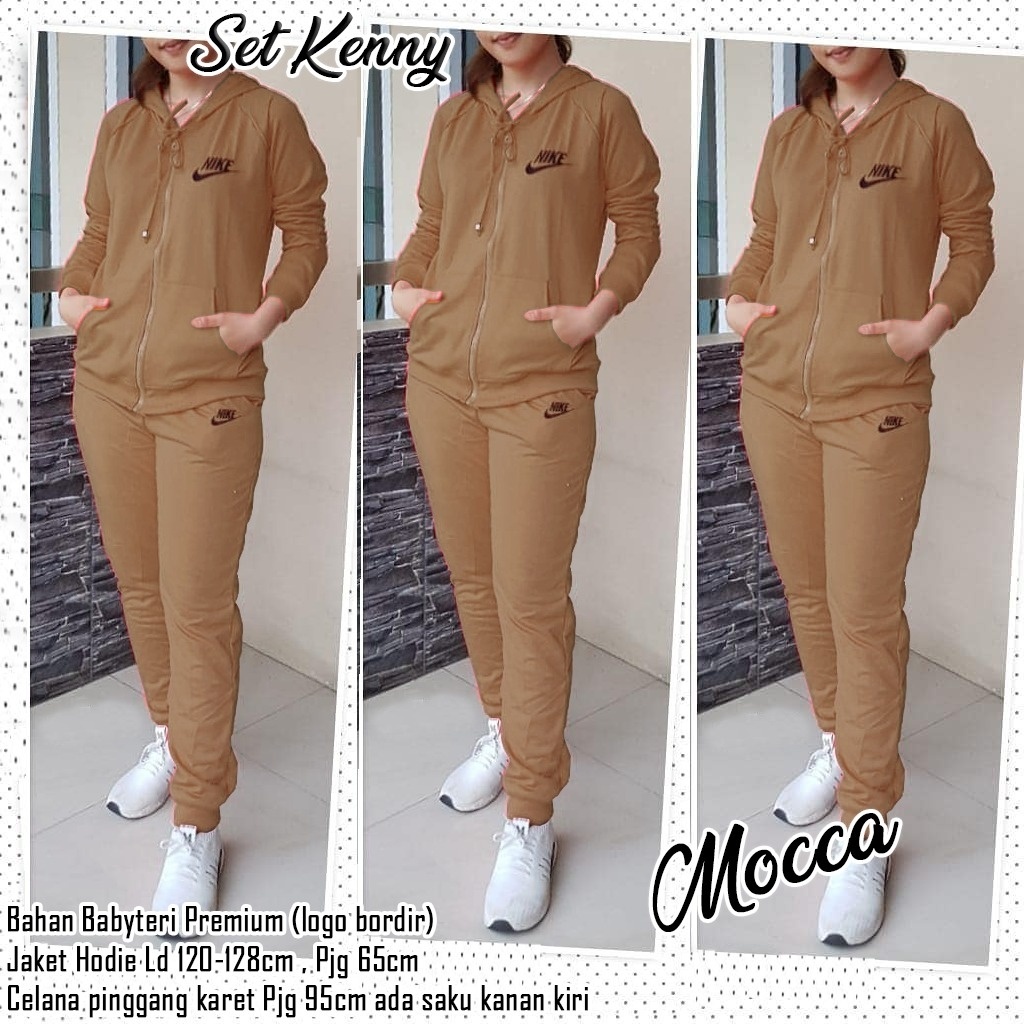 COD - SETELAN WANITA KENNY TRAINING JUMBO / ONE SET JAKET / SETELAN WANITA SENAM / SET OLAHRAGA-MOCA