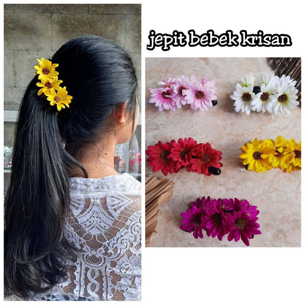Jepit Bebek / Jepit Pisang Bunga Krisan / jepit rambut / bunga rambut / hiasan rambut / aksesoris ra