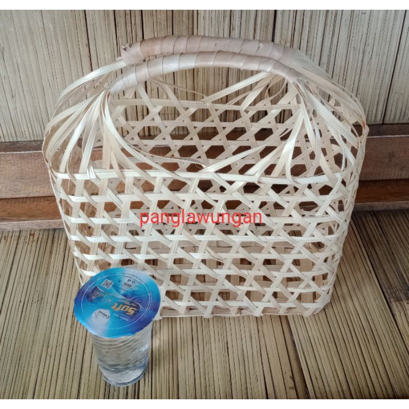 GROSIR KERAJINAN TERMURAH anyaman bambu tas variasi 25×10×20