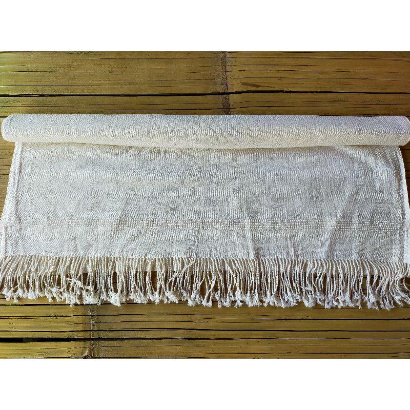 Tenun Baduy Polos Syal Original Ukuran 170 X 65Cm Putih-2