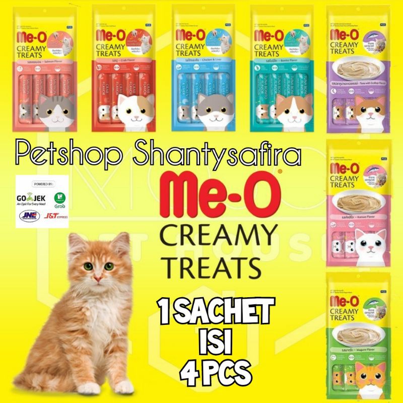 SNACK KUCING ME-O MEO CREAMY MAKANAN KUCING SNACK KUCING CEMILAN KUCING ( HARGA PER PCS isi 4 )