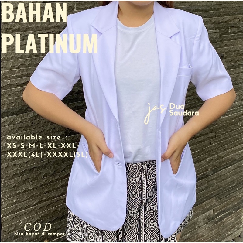 SNELI WANITA TANGAN PENDEK BAHAN PLATINUM / JAS DOKTER WANITA LENGAN PENDEK DUA SAUDARA / JAS DOKTER PUTIH / JAS KOAS KEDOKTERAN / BAJU DOKTER / SNELI LENGAN PENDEK BAHAN PLATINUM