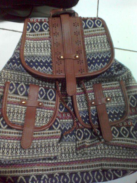 Tas Ransel Im Js-016-13 / Tas Tribal / Tas Batik / Tas Sekolah Anak / Backpack Ethnic / Tas Wanita