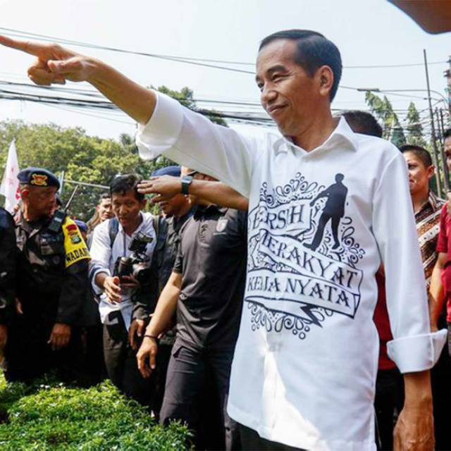 Kaos jokowi bersih merakyat kerja nyata kaos oblong pria wanita anak couple family custom