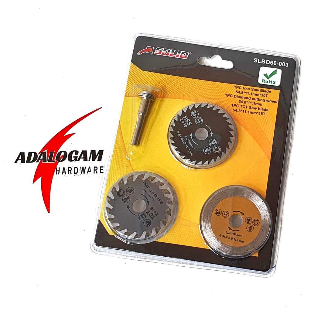 SOLID Mini Saw Blade Set 3 pcs Mesin Bor Grinder