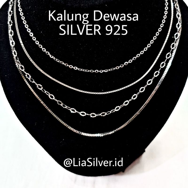 Kalung Dewasa SILVER 925 - Perak Lapis Emas Putih