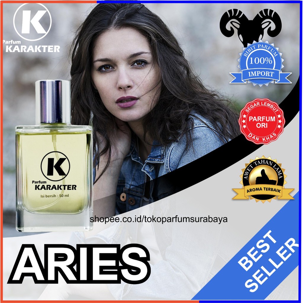 Bisa Cod | Parfum Cewek Zodiak Aries  Bibit Parfum Import Wangi &amp; Tahan Lama  Kemasan 50ml