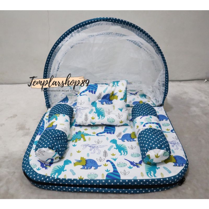 Kasur Kelambu Bayi Set Bantal Guling PREMIUM free bantal guling dan tas mika