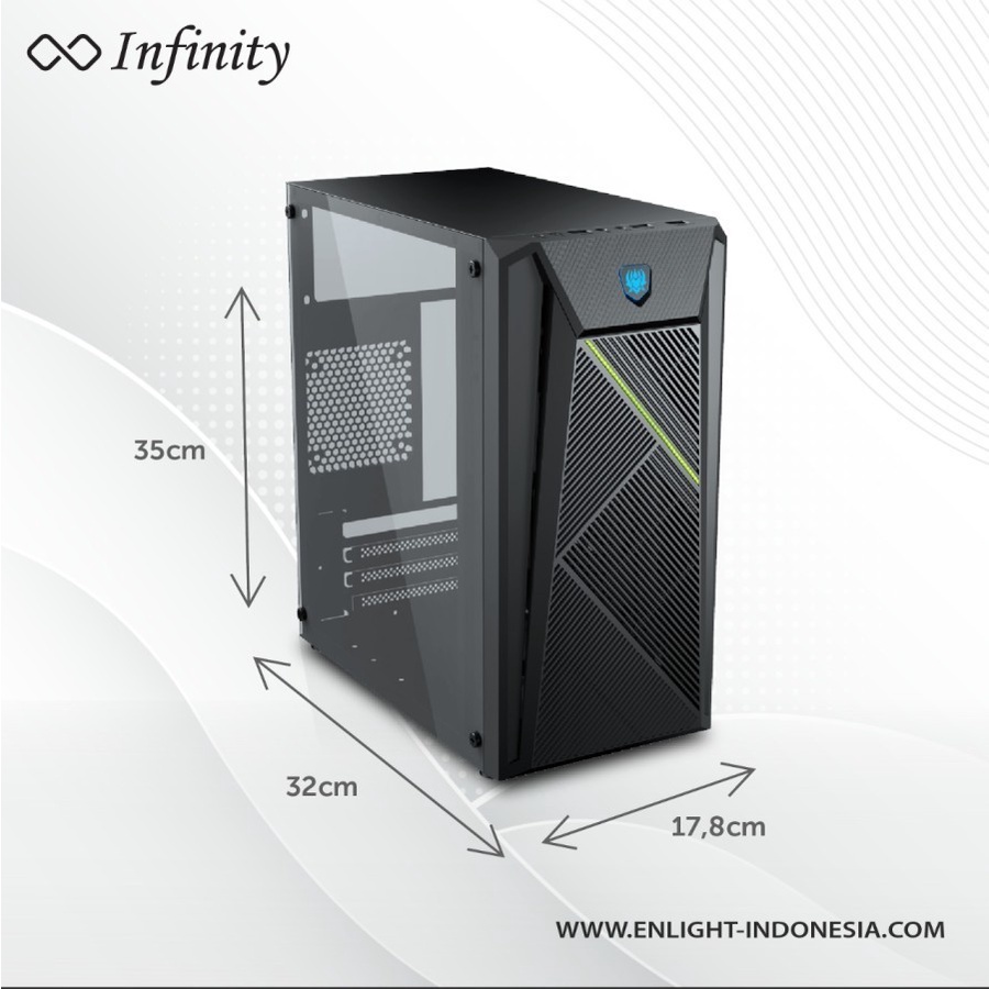 CASING INFINITY INF 07 CASING GAMING INFINITY F07 + PSU 250W NAMPOL