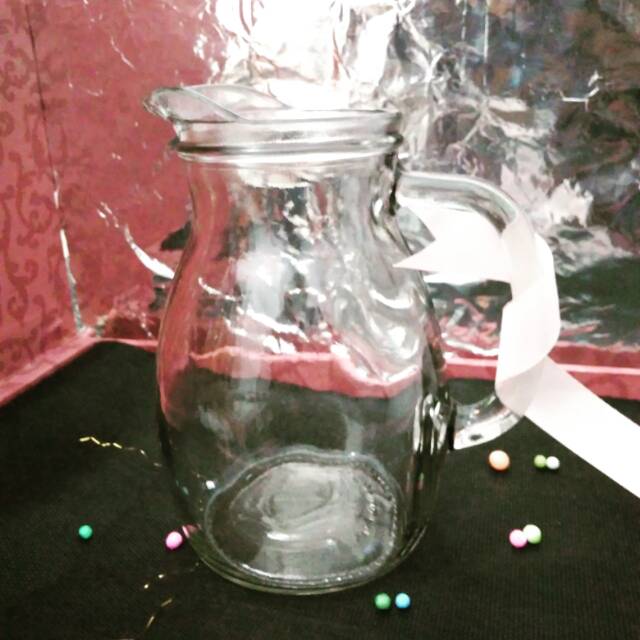 GELAS KACA PITCHER JAR CEMBUNG GELAS CAFE KEKINIAN 500mL