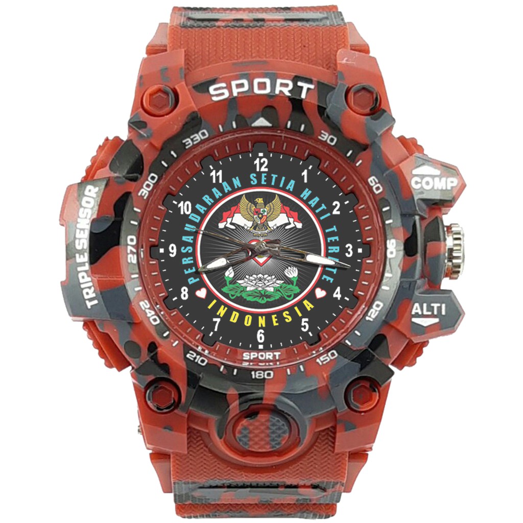 {Istimewa} Jam Tangan PERSAUDARAAN SETIA HATI TERATE - SH 16 Merah Army Water Resistant