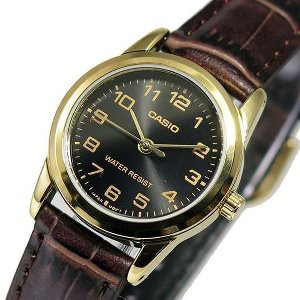 Casio Original LTP-V001GL (Luxurious And Glamorous) Jam Tangan Kulit - Gold - Kulit - Analog