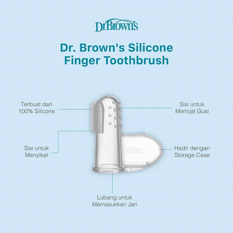 DR BROWNS  Silicone Finger Toothbrush / Sikat Lidah Anak / Sikat Lidah Bayi