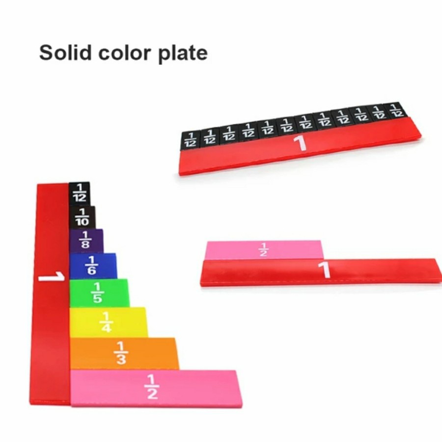 rainbow Fraction tiles montessori math toys learn division matematika - Transparent