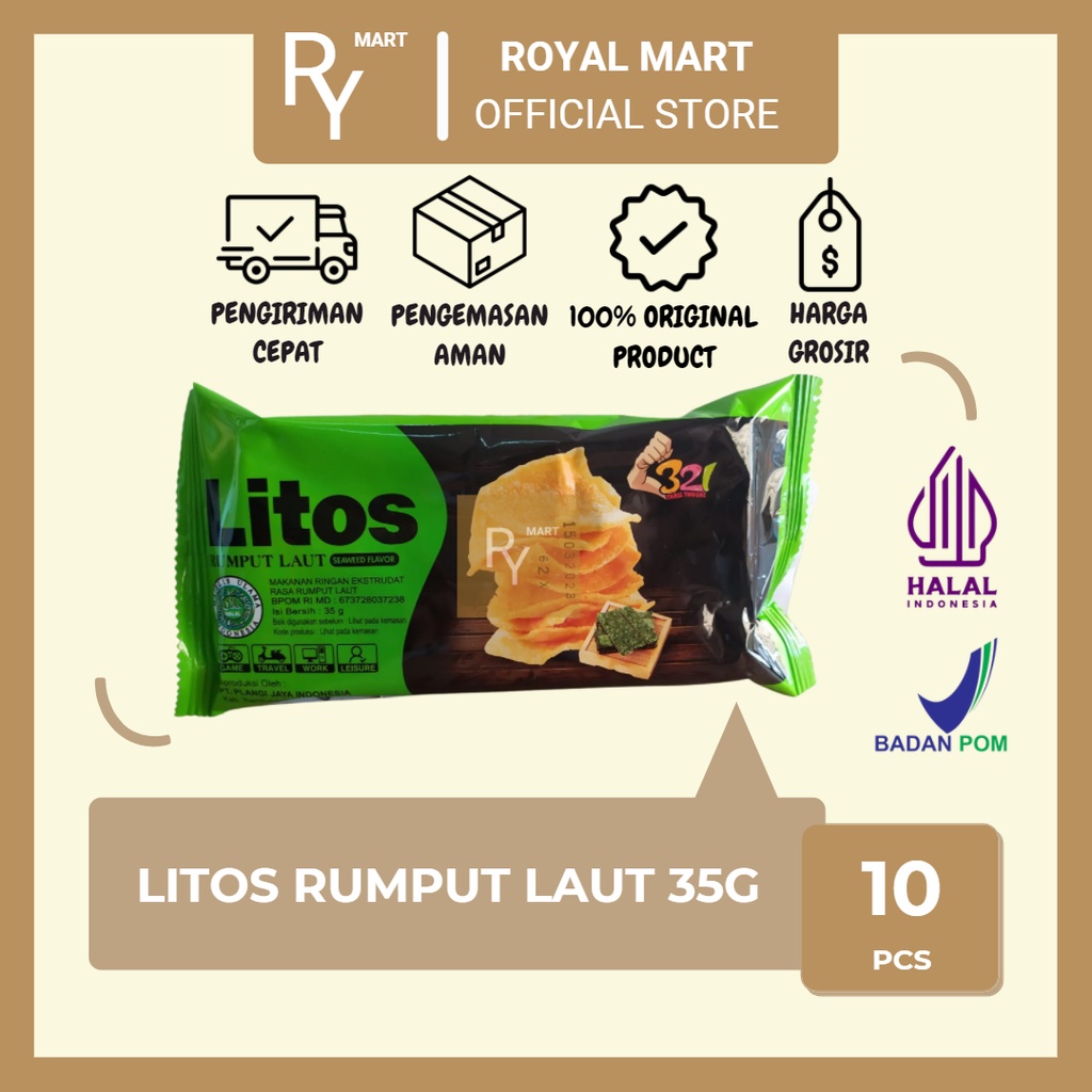 

Litos Kripik Kentang Rumput Laut 35g x 10's