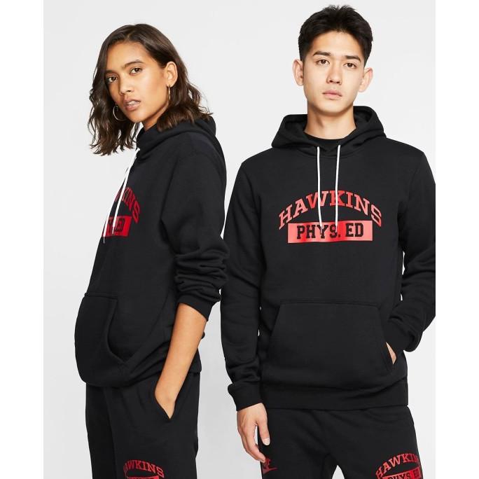 jaket hoodie sweater nike x stranger things hawkins phys ed