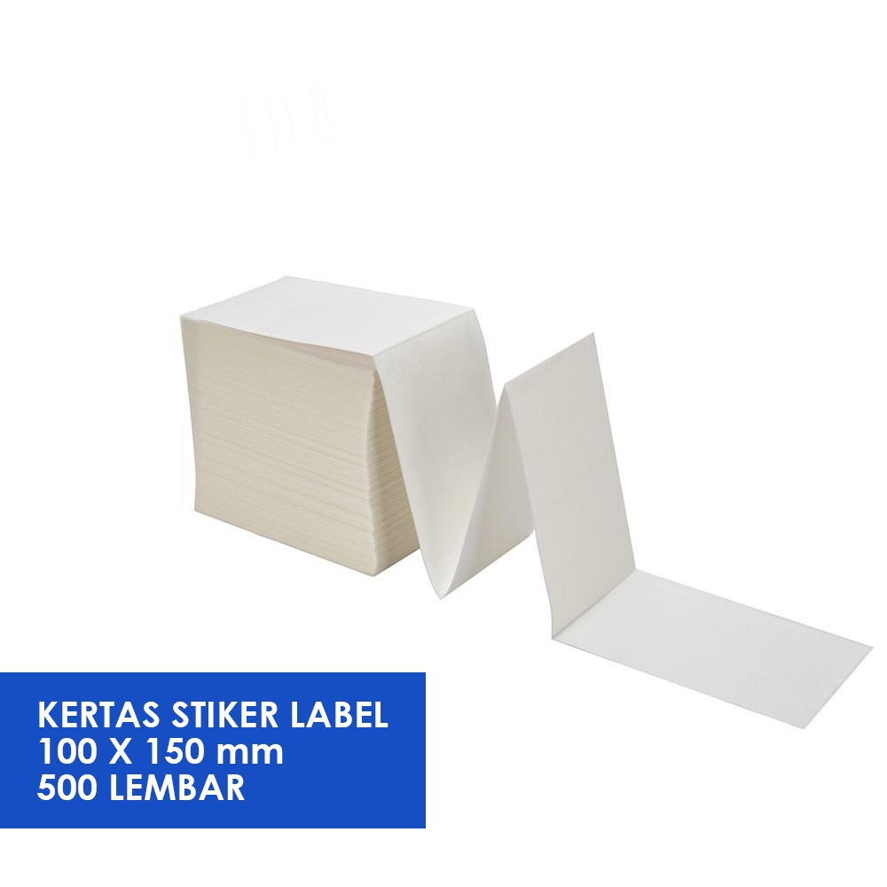 Kertas Label Printer Thermal 100x150 mm 500 Lembar Lipat