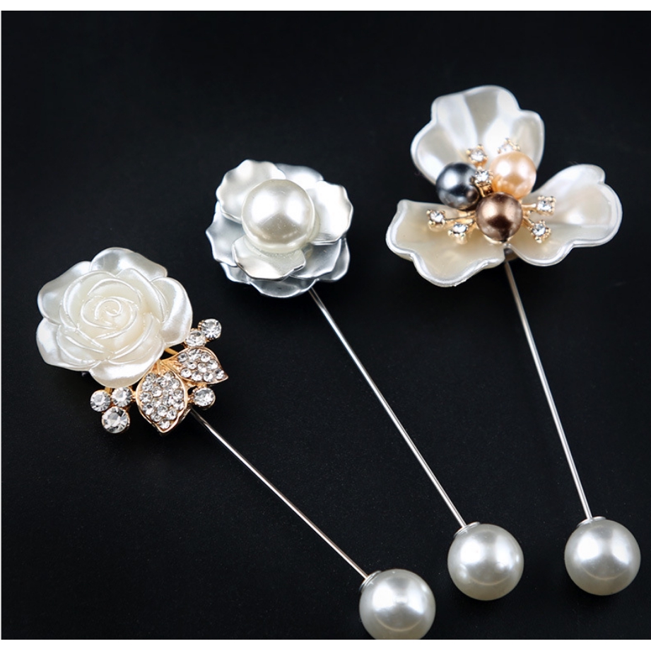 OSM - F511 Korea Bros Bunga / Brooch Mutiara / Bros Pin Untuk Sweater Cardigan Blazer Jilbab-6