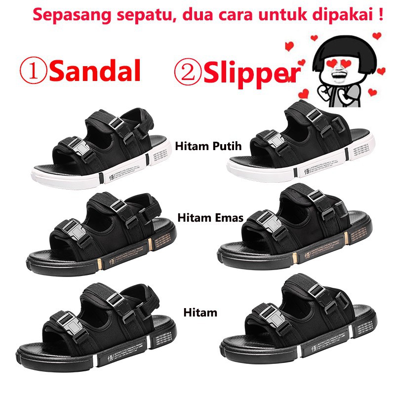 Sandal Gunung Pria Original Model Casual Sandal Gunung Modern Keren Cowok Ringan/Tidak Licin