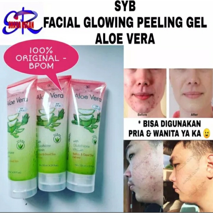 (READY STOK + LANGSUNG DIKIRIM) SYB Facial Glowing Peeling Gel AloeVera/ Milk &amp; Snail/ Charcoal VIRAL TREND - BISA COD