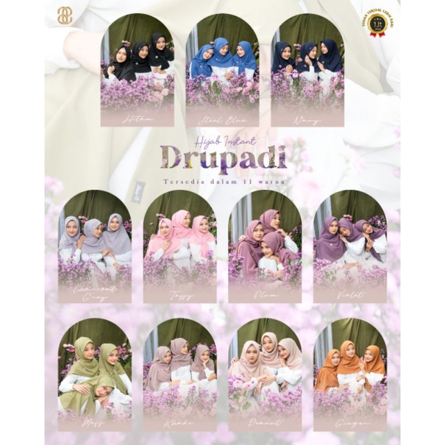 Puan Drupadi Jilbab Segiempat Instan
