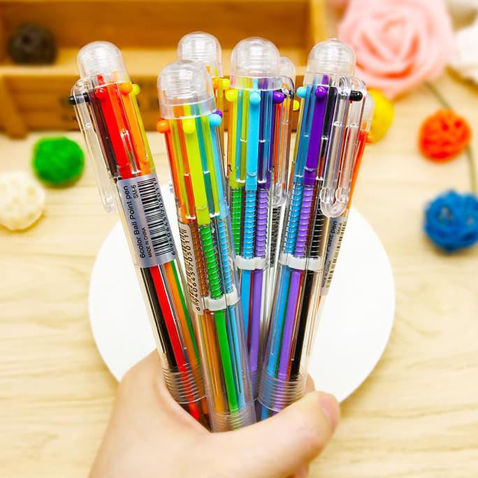 

Pulpen Warna / Pen Colour 6 Warna Warni KOMPLIT