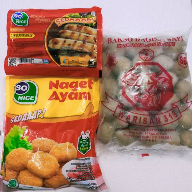 

Paket Baso warisan nuget sosis ayam sonice nugget so nice