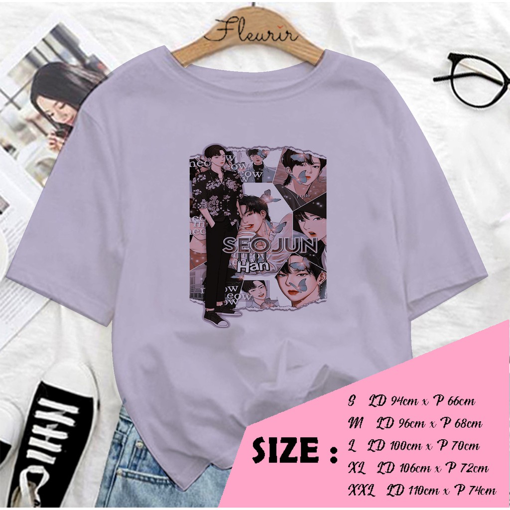 FLEURIR - SEOJUN FULL KAOS OVERSIZE KATUN KAOS WANITA DEWASA TUMBLR TEE UNISEX JUMBO