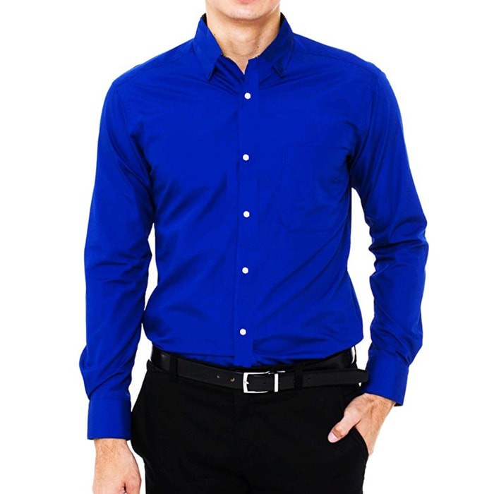 NEW MT KEMEJA ALISAN CORAK GARIS BIRU MUDA BIRU TUA LENGAN PANJANG 15-33